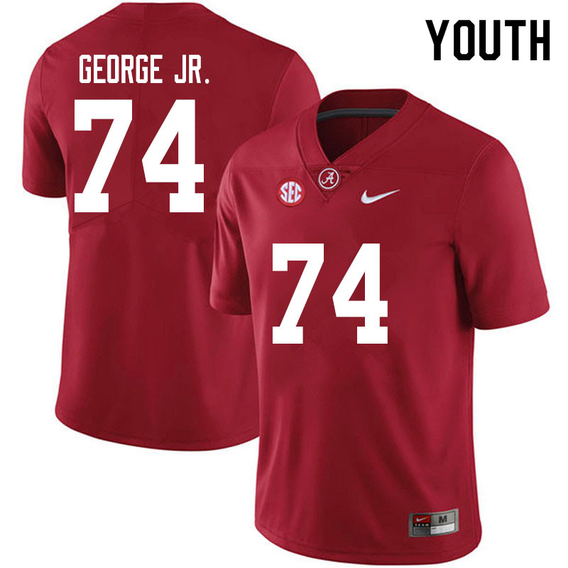 Alabama Crimson Tide Youth Damieon George Jr. #74 Crimson NCAA Nike Authentic Stitched 2020 College Football Jersey IP16D87NB
